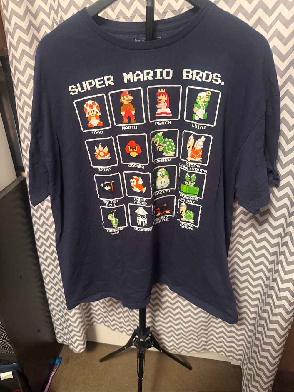 Super Mario Bros. Navy Short Sleeve Graphic Tee